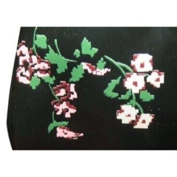 Coach Black Floral Leather Rowan Crossbody Boston Bag Satchel Crossbody with COA - Picture 10 of 13